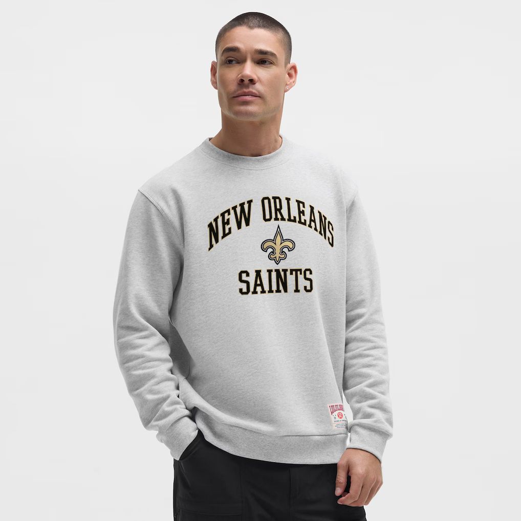 Men 2026 NFL New Orleans Saints grey round-neck sweatshirt style 02